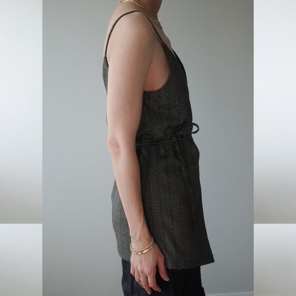 Actuel Gray Thin Strap Crossed V Neck Top / Vest Size S - Picture 4 of 5